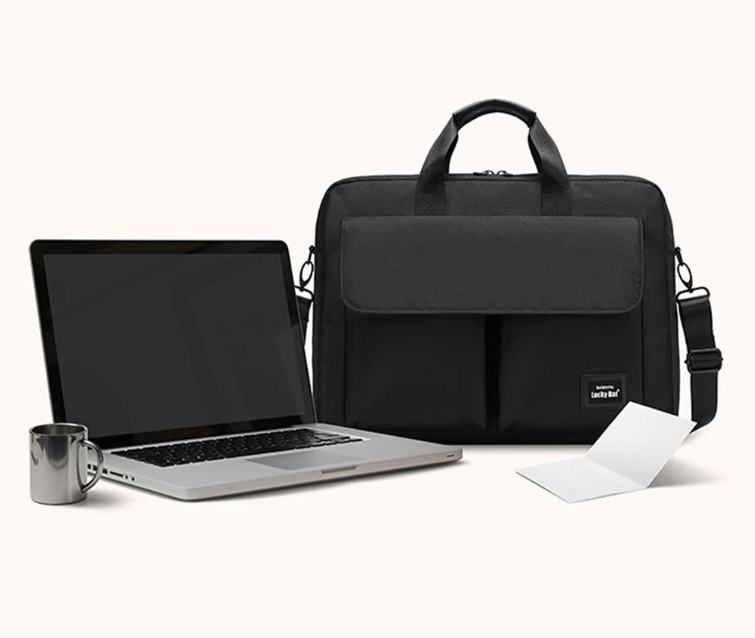 Slim Laptop Aktetas 15,7 inch met Schouderband en Handvat – Gevoerde Business Laptoptas