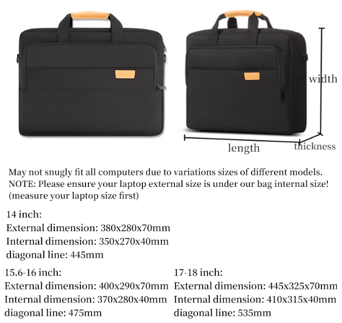 Business Laptop Schoudertas 14–18 inch met Opbergvakken en Ritssluiting – Messenger Laptoptas