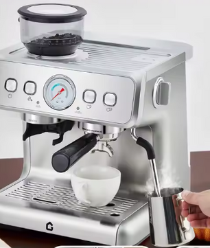 RVS Espresso Machine 20 Bar met Bonenmaler en Melkopschuimer – Halfautomatische Koffiemachine