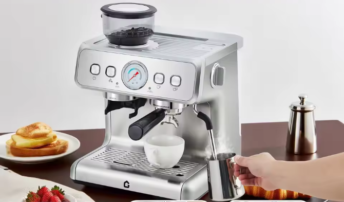 RVS Espresso Machine 20 Bar met Bonenmaler en Melkopschuimer – Halfautomatische Koffiemachine