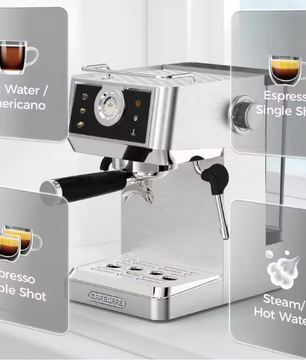 Halfautomatische Espresso Machine 20 Bar met PID Temperatuurregeling en 58 mm Portafilter