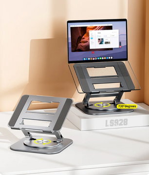 360° Draaibare Laptopstandaard Aluminium – Verstelbare Bureauverhoger voor Notebook