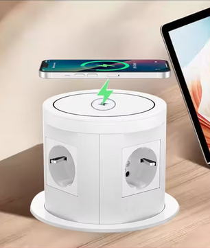 Pop-up Inbouw Stopcontact met USB, Type-C en Draadloos Opladen