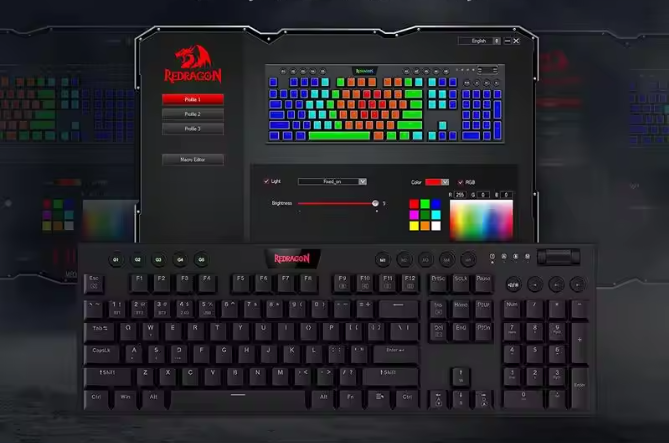 Draadloos Low Profile Mechanisch Gaming Toetsenbord – Tri-Mode Verbinding, RGB Verlichting en Programmeerbare Macrotoetsen