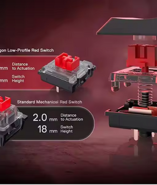 Draadloos Low Profile Mechanisch Gaming Toetsenbord – Tri-Mode Verbinding, RGB Verlichting en Programmeerbare Macrotoetsen
