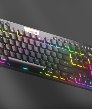 Draadloos Low Profile Mechanisch Gaming Toetsenbord – Tri-Mode Verbinding, RGB Verlichting en Programmeerbare Macrotoetsen