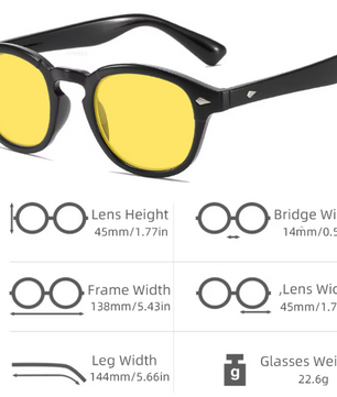 Retro Bluelight Bril met Gele Lens – Vierkant UV400 Computerbril voor Dames en Heren