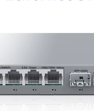 2.5G Netwerkswitch met 4× 2.5G RJ45 en 2× 10G SFP+ – Fanless Unmanaged Plug en Play