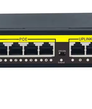 48V PoE Switch 100Mbps met 48V PoE Switch 100Mbps met 4 Poorten – 4× RJ45 + 2× Uplink voor IP Camera en CCTV Poorten – 4× RJ45 + 2× Uplink voor IP Camera en CCTV
