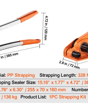 Pallet Omsnoeringsset met Spanner en Klem – Inclusief 100 m PP Band en 100 Metalen Sluitingen