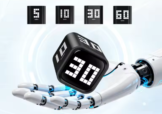 Flip Motion Digitale Timer – Oplaadbare Countdown Timer met Geluid, Trilstand en Stil Alarm