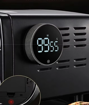 Magnetische Keukentimer met Draaiknop – Digitale Countdown en Stopwatch