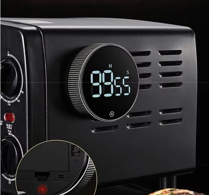 Magnetische Keukentimer met Draaiknop – Digitale Countdown en Stopwatch