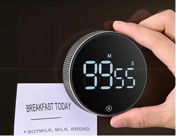Magnetische Keukentimer met Draaiknop – Digitale Countdown en Stopwatch