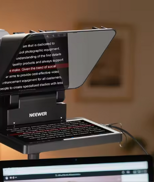 2-in-1 Teleprompter 11" met Ingebouwde Monitor – Screen Mirroring en Universele Montage