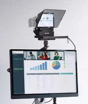 2-in-1 Teleprompter 11" met Ingebouwde Monitor – Screen Mirroring en Universele Montage