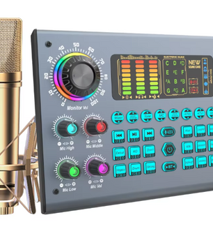 Professionele Podcast Set met 48V XLR Microfoon en Live Soundcard