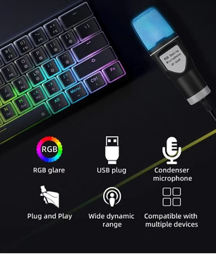 Professionele USB Condensator Microfoon Kit voor Gaming, Streaming en Podcast – Omnidirectionele Studio Microfoon voor PC en Laptop