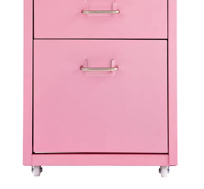Roze Mobiele Archiefkast met 5 Laden – Rollende Kantoororganizer