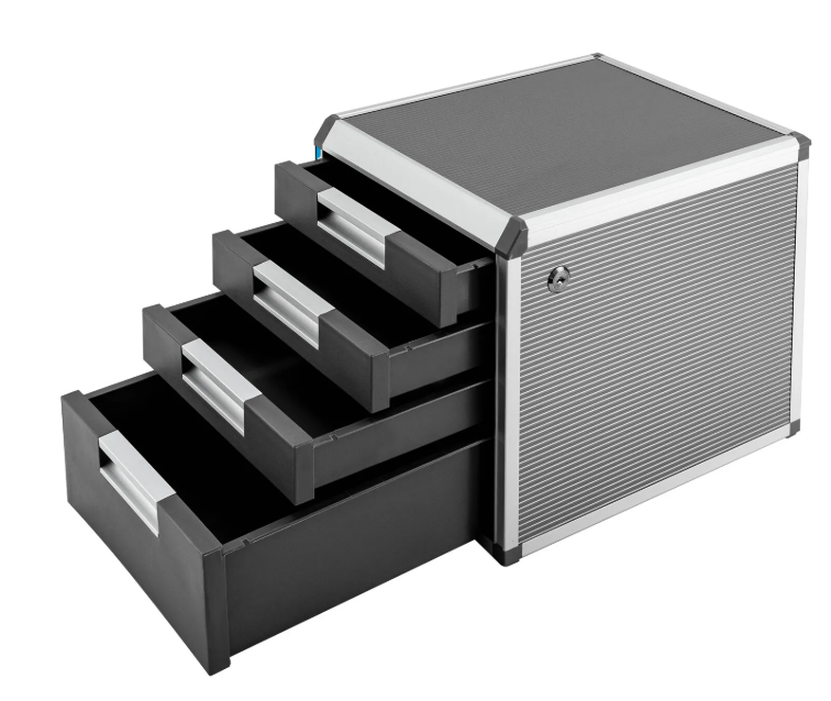 4-Laags Desktop Bestandsorganizer – Afsluitbare Documentenkast voor Kantoor en Thuis