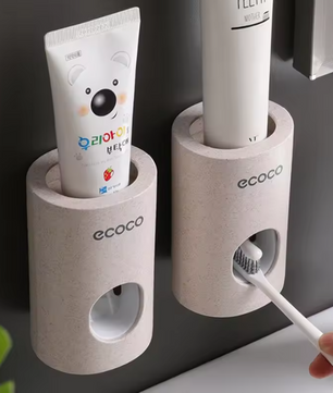 Automatische Tandpasta Dispenser met Tandenborstelhouder – Wandmontage Badkamer Set