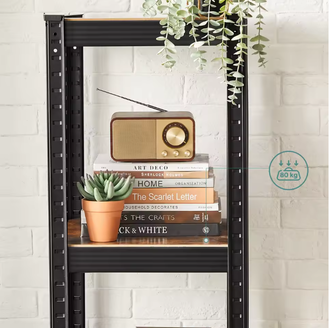 Industrieel Opbergrek met 5 Planken – Stevig Stalen Rek voor Thuis en Werk