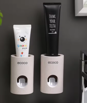 Automatische Tandpasta Dispenser met Tandenborstelhouder – Wandmontage Badkamer Set