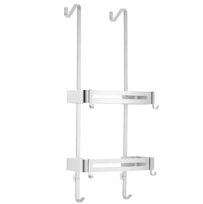 Zwart Hangend Badkamerrek – Aluminium Opbergplank zonder Boren