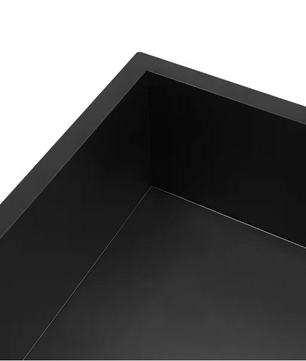 Zwarte Verzonken Doucheplank van RVS – Inbouw Badkamer Opbergplank 33 × 33 cm