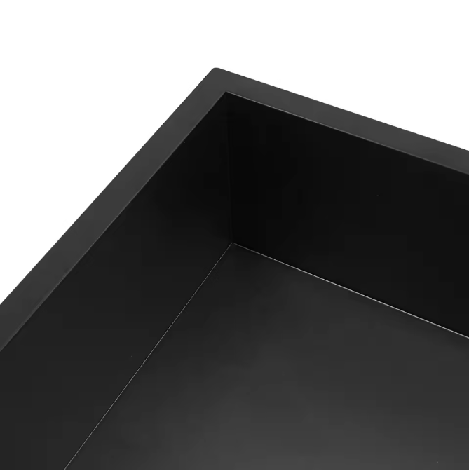 Zwarte Verzonken Doucheplank van RVS – Inbouw Badkamer Opbergplank 33 × 33 cm