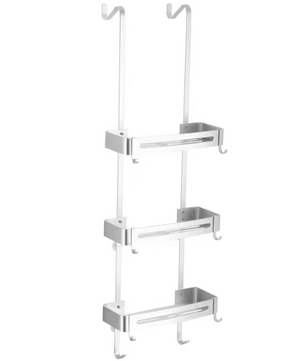 Zwart Hangend Badkamerrek – Aluminium Opbergplank zonder Boren