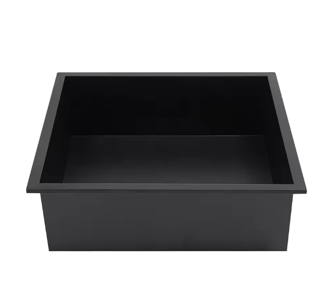 Zwarte Verzonken Doucheplank van RVS – Inbouw Badkamer Opbergplank 33 × 33 cm