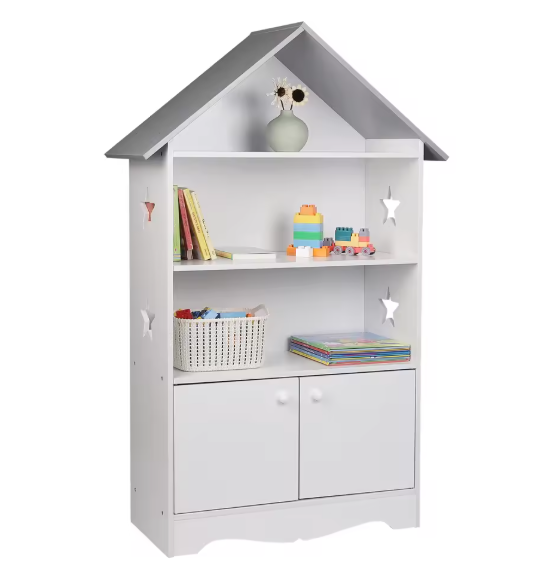 Kinderboekenkast met Deur – Opbergrek en Displayrek voor Boeken en Speelgoed