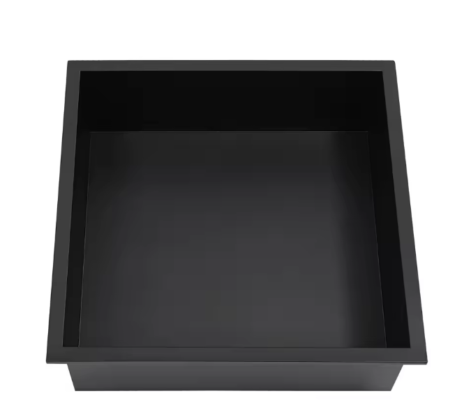 Zwarte Verzonken Doucheplank van RVS – Inbouw Badkamer Opbergplank 33 × 33 cm