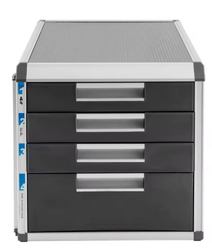 4-Laags Desktop Bestandsorganizer – Afsluitbare Documentenkast voor Kantoor en Thuis