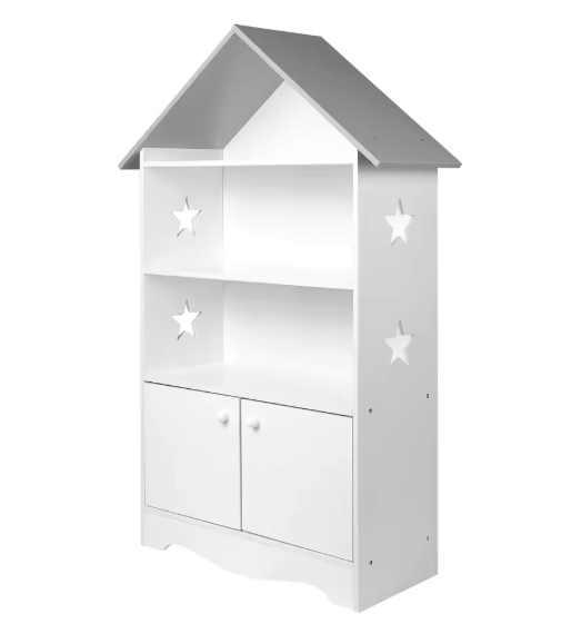 Kinderboekenkast met Deur – Opbergrek en Displayrek voor Boeken en Speelgoed