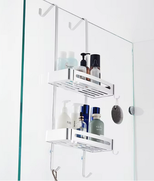 Zwart Hangend Badkamerrek – Aluminium Opbergplank zonder Boren
