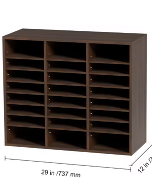 Houten Literatuurorganisator met Verstelbare Planken – 12 Vakken