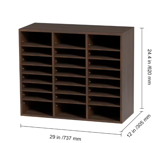 Houten Literatuurorganisator met Verstelbare Planken – 12 Vakken