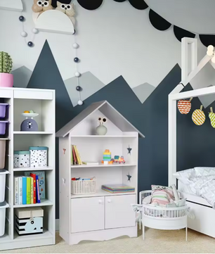 Kinderboekenkast met Deur – Opbergrek en Displayrek voor Boeken en Speelgoed