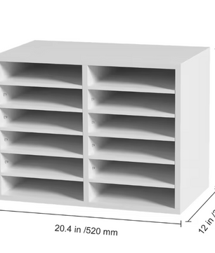 Houten Literatuurorganisator met Verstelbare Planken – 12 Vakken