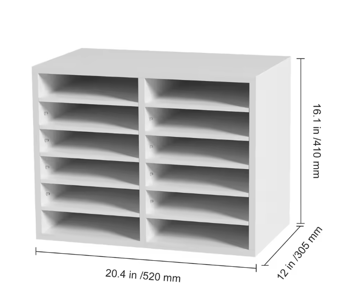 Houten Literatuurorganisator met Verstelbare Planken – 12 Vakken