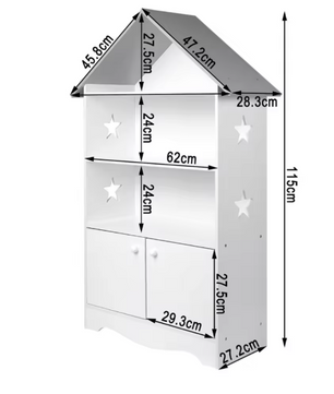 Kinderboekenkast met Deur – Opbergrek en Displayrek voor Boeken en Speelgoed