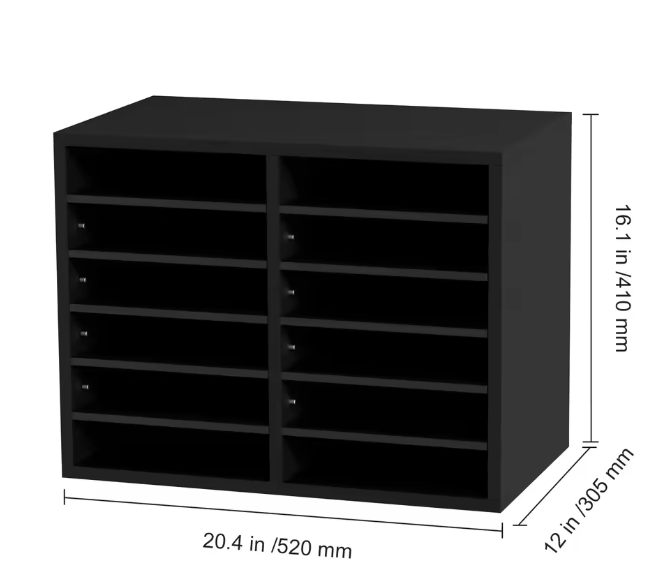 Houten Literatuurorganisator met Verstelbare Planken – 12 Vakken