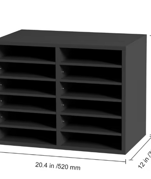 Houten Literatuurorganisator met Verstelbare Planken – 12 Vakken
