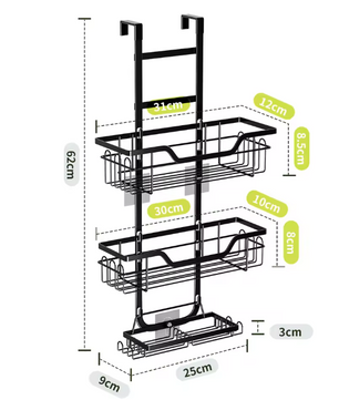 Hangende Badkamerplank Boven Deur – Boorvrij Opbergrek voor Douche en Toilet