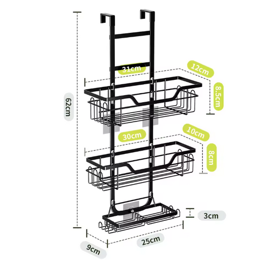 Hangende Badkamerplank Boven Deur – Boorvrij Opbergrek voor Douche en Toilet