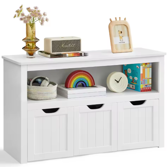 Kinder Opbergkast met Wielen – Speelgoed- en Kledingkast met Opbergboxen