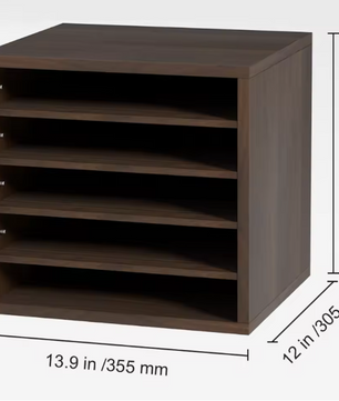 Houten Literatuurorganisator met Verstelbare Planken – 12 Vakken