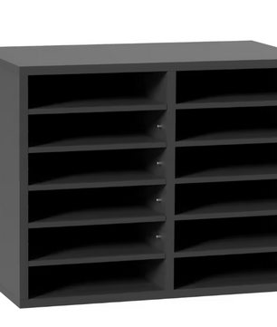 Houten Literatuurorganisator met Verstelbare Planken – 12 Vakken